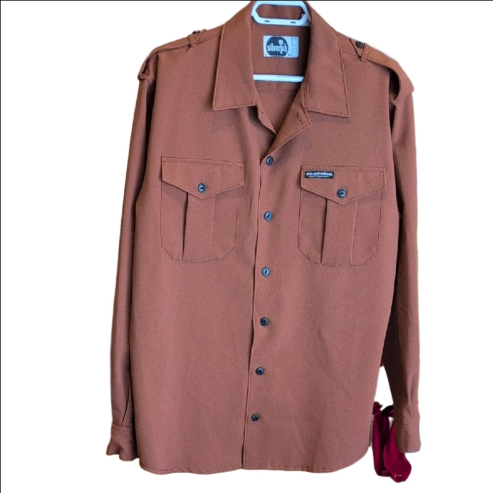 Vintage Levi's Silver Tab Men's Rust Button-Up Shirt Shacket Size L 90's